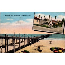 Pleasure Pier Oceanside Nearby Mission San Luis Rey CA Vintage Postcard SPW2