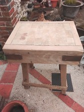 Vintage Butchers Block On Stand With Casters 2' X 18" X 35"