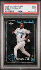 2024 TOPPS CHROME SAPPHIRE BLACK #223 JAZZ CHISHOLM JR. 9/10 PSA 9