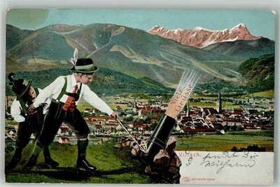 14005789 - Villach-Innere Stadt Tracht Kinder Kanone Viele Gruesse Villach,