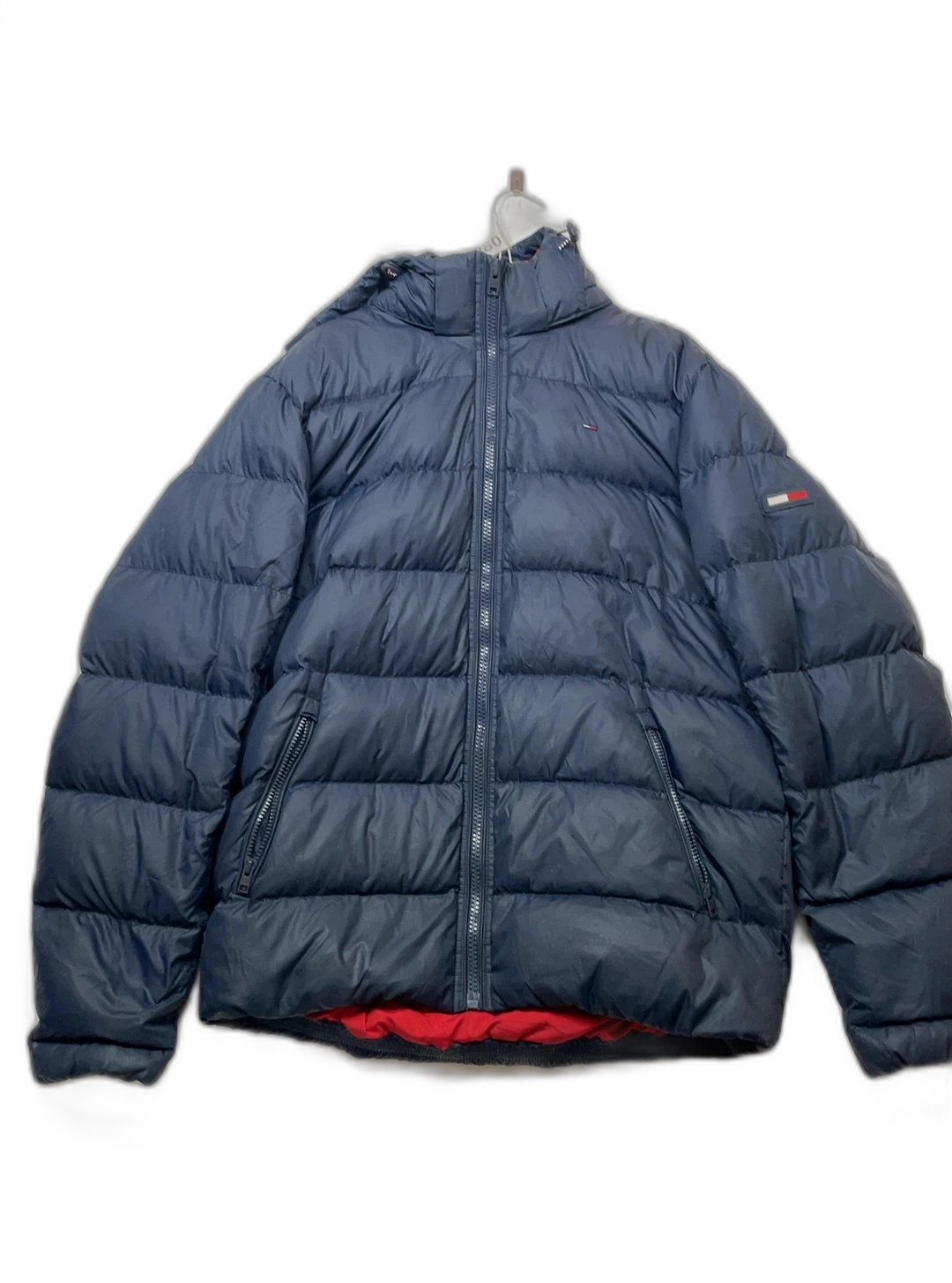 Tommy Jeans Blue Polyester Puffer Down Zip Jacket size 2XL Mens