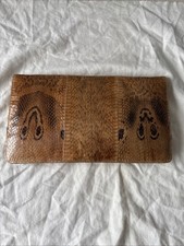 Echte Schlangenleder Tasche Clutch Handtasche Schultertasche Braun Vintage 60er