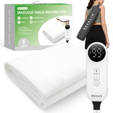 Massage Table Warmer Heating Pad Professional 30" x 71", White 9 Timer/Thin