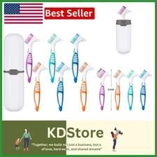 6 Pack Denture Brushes with Carrying Case - Reusable Hard & Soft Toothbrushes...