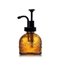 Vintage Glass Soap Dispenser for Kitchen and Bathroom Countertop Smooth Actio...
