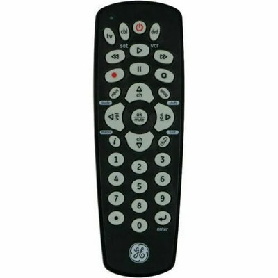 GE 7252 Universal Remote - Controls 3 Devices, Major Brands - Black Model 25039