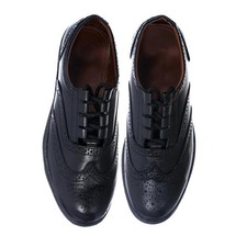 NEW MENS BLACK GENUINE LEATHER GHILLIE BROGUES SHOES FOR KILTS - SIZE 6 TO 13
