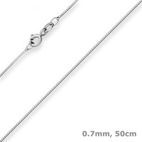 0,7Mm Veneziakette Goldkette Collier Halskette Aus 585 Gold WeißGold 50Cm