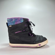 Merrell Snow Bank 2.0 Black Purple Waterproof Insulated Winter Boots Youth Sz 5M