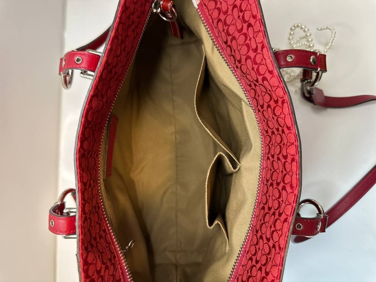 Y2K Coach Signature Gallery Tote Bag F12346 – Red Canvas Logo | eBay