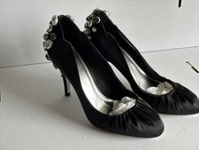 Faith Black, Round Toe, Hight Heel With Gems Size 8 🍎