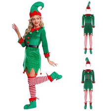 Women Xmas Halloween Cosplay Carnival Outfits Clubwear Christmas Elf Costume