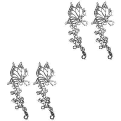 2 Sätze 2 Stück Elf Ohrringe Mode Ohrstecker Exquisite Frau Ohrringe (Silber)