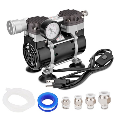 #ad 180W 50L Min Vacuum Pump Lab Vacuum Pump w Switch Pressure Gauge Silencer Hose $95.99