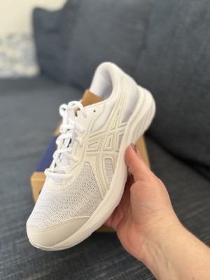 ASICS Contend 9 GS White Glacier Grey Unisex Kids Athletic Sneakers Mesh US 7