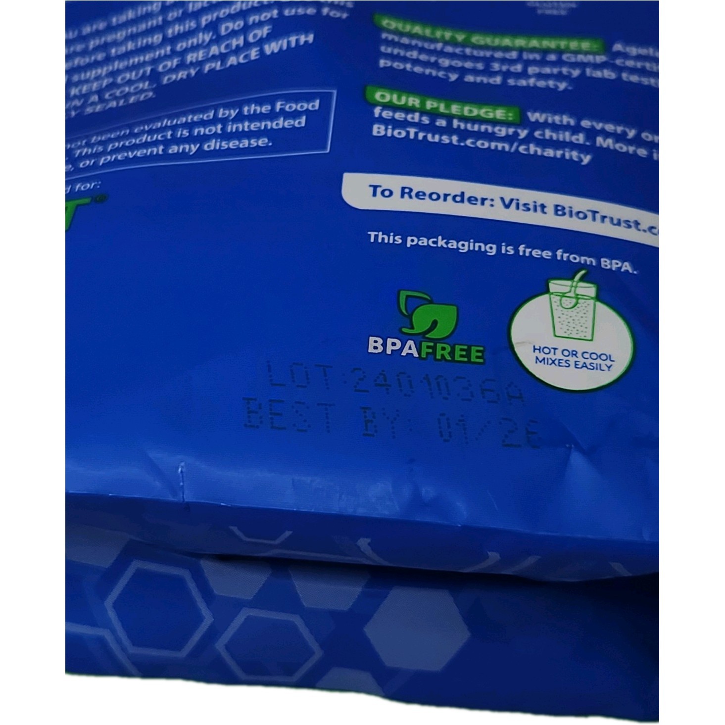 BioTrust Ageless Multi-Collagen Vanilla dietary supplement. BB 1/2026 8.69oz