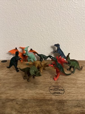 Dinosaurs Set Of 10 Assorted 2-3  Plastic Multicolored Plastic Dinosaurs Toys 