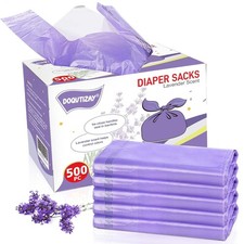 Baby Disposable Diaper Bags Easy-To-Tie Tabs Diaper Sacks 500 Count