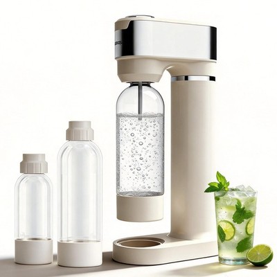 Sparkling Water Maker for Home, Soda Streaming with 2 BPA Large, Cream