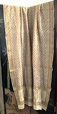Vintage Indian Gold and Tan Saree / Shawl 22"x88". Excellent Condition.