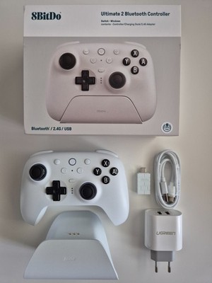 8BitDo Ultimate 2 Controller für PC und Nintendo Switch - Weiß (mit Ladestation)