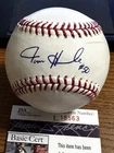 TOM HENKE 2 SIGNED AUTOGRAPHED OML BASEBALL!  Rangers, Blue Jays, Cardinals! JSA