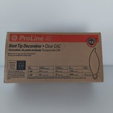 GE ProLine 40W Bent Tip Light Bulbs 8 Pack 130V Clear CAC Candelabra E12 New