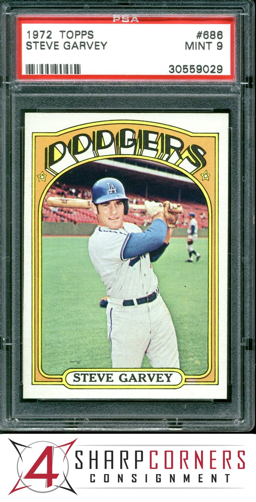 1972 TOPPS #686 STEVE GARVEY DODGERS PSA 9 SET BREAK