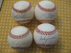 Lot of 4 Baltimore Oriole sweetspot signed baseballs Palmrer, Singleton +