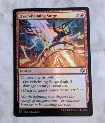 Overwhelming Surge (Foil) MTG Tarkir TDM | Red Instant Damage Destroy | NEW NM