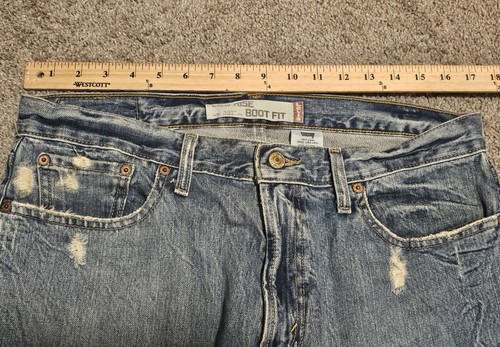 Pantalones de mezclilla vintage Levis 527 corte bota baja para hombre 34x32 azul vaquero Western Grunge Y2K - Imagen 8 de 11