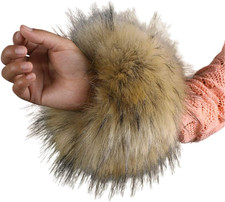 Faux Fur Wrist Cuffs Arm Leg Warmers Winter Boot Cuffs Warm Band Ring For Women