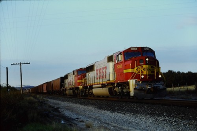 #ad 35mm Slide Burlington Northern Santa FE BNSF 8263 Locomotive Train Railroad 1996 $9.99