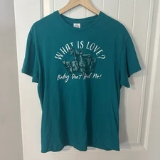 What Is Love? Baby Don’t Herd Me T-shirt Tee Horses Cows Llama Women’s Large