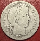 1894-O Barber Silver Half Dollar. Free Shipping