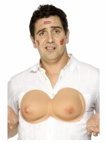 Abito fantasia addio al celibato EVA cravatta su tette commedia knockers seno di cervo di Smiffys - Foto 3 di 5