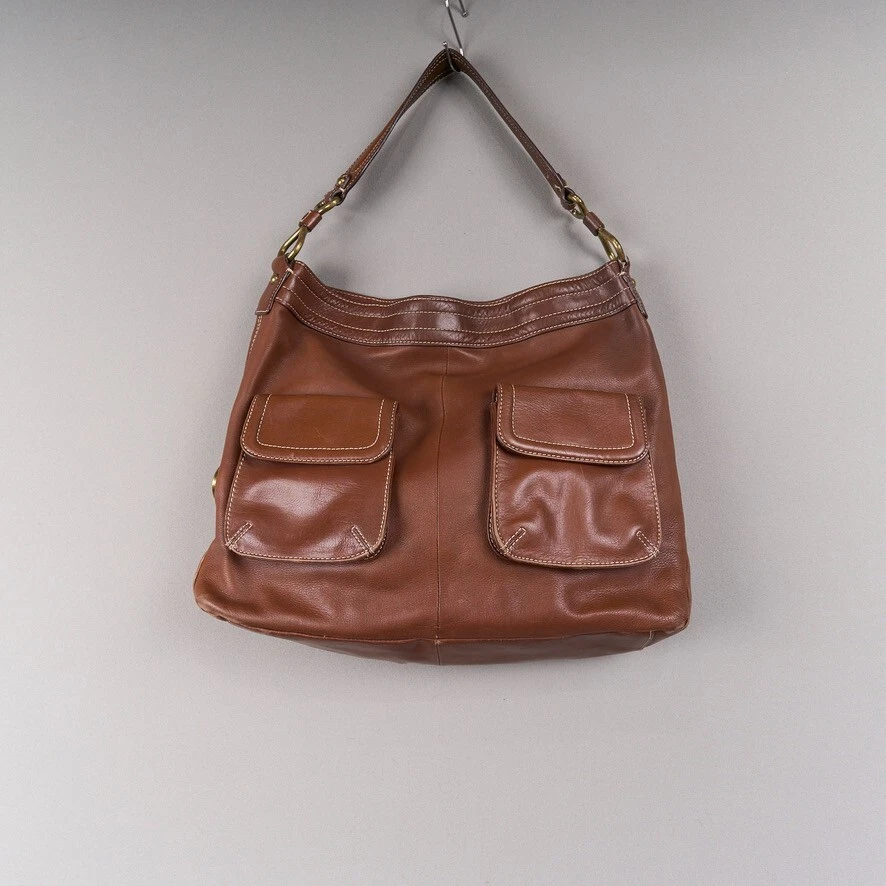 Bolso de Mano Talbots Cuero Marrón Hombro 12x15 Grande Foto 2 de 4