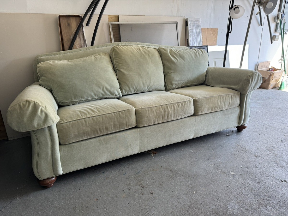 Ethan Allen Couch Sofa Mint Green 85” L x 40” W x 36” H $35 FLAT