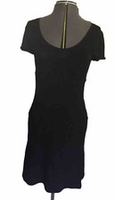 Derek Heart Medium Black Scoop Neck Short Sl  Sweater Dress Kneelength M Spring