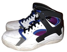 Nike Air Flight Huarache PRM QS Blanco Negro Azul Lyon 686203-100 Talla 9