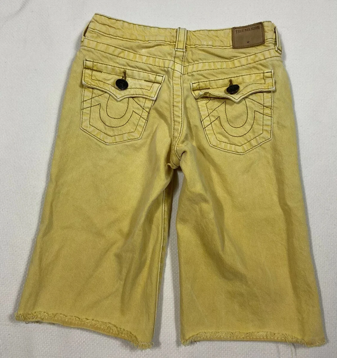 Yellow true hotsell religion shorts
