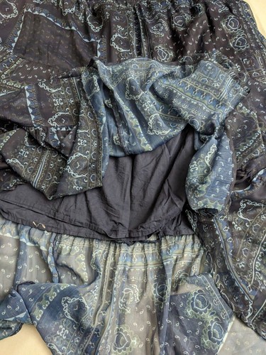 Coldwater Creek Skirt Blue Paisley Tiered Festival Flowy Boho Midi Womens 2X - Picture 3 of 9