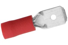 100 Pack 18-22 Gauge Male Quick Disconnect .250" Crimp Slide Red Terminal