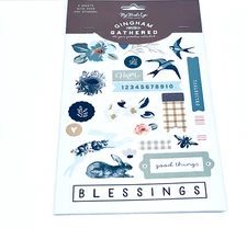 MY MIND'S EYE 11 X 6 STICKER PACK GINGHAM GATHERED 6 SHEETS