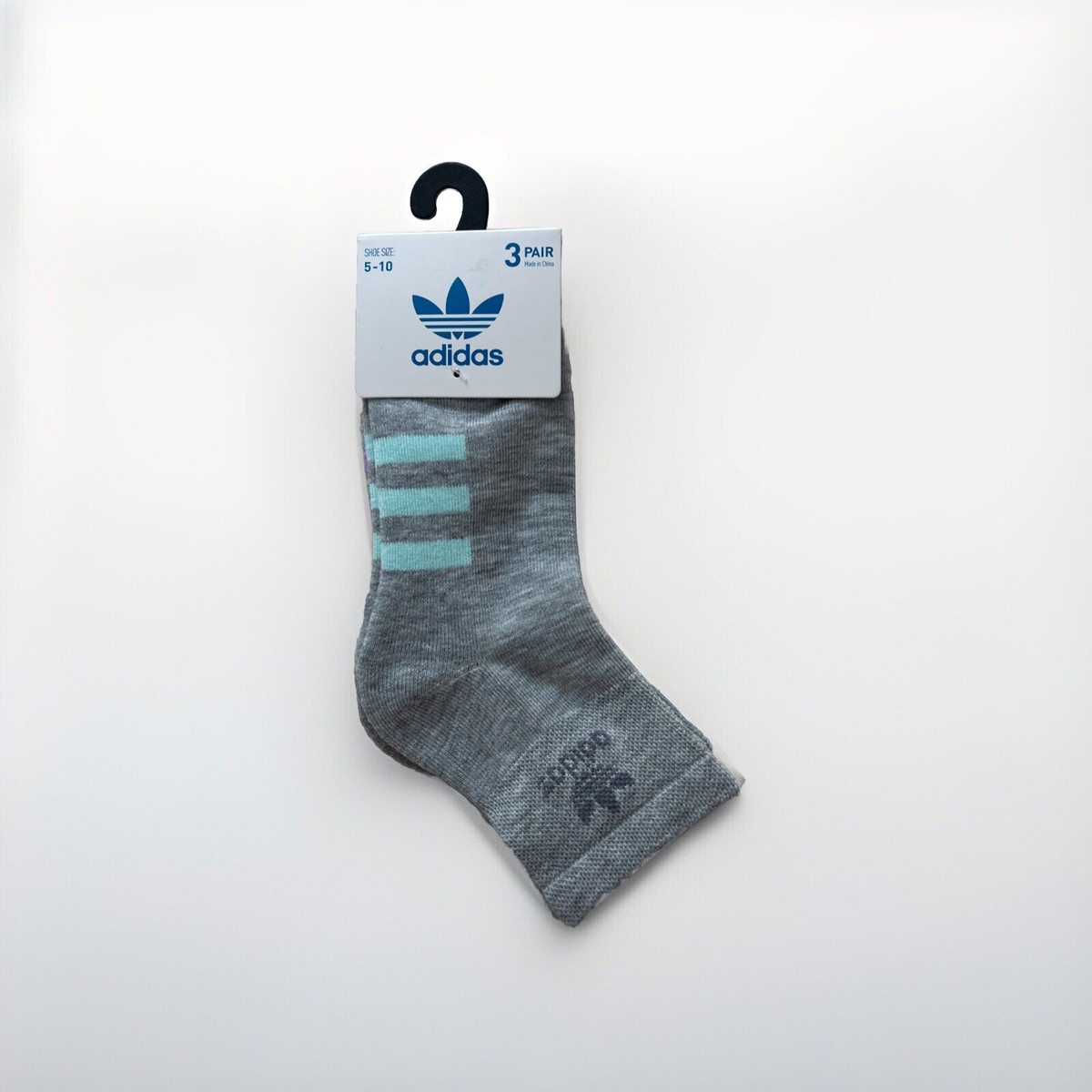 Adidas Women’s Quarter Socks PAIRS 5-10 Size Medium Grey NWT