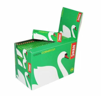 Schwan Standardgröße grün Eckschnitt Zigarettenpapier - 50/100 Hefte