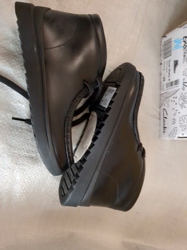 NEW In Box Clarks Boys Goal Wally K School Shoe UK Size 1 1 Fit F Black Leather - Picture 8 of 9