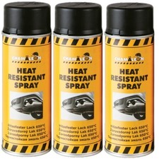 Thermolack 1K Hitzfester Lack Schwarz 3 x 400ml Spray Hitzfest 650°C Chamäleon 