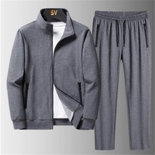 Mens Tracksuit 2 Piece Casual Pants Oversized Sweatsuit Lightweight Jacket Set