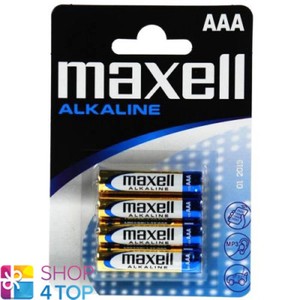 4 MAXELL ALKALINE AAA LR03 BATTERIES 